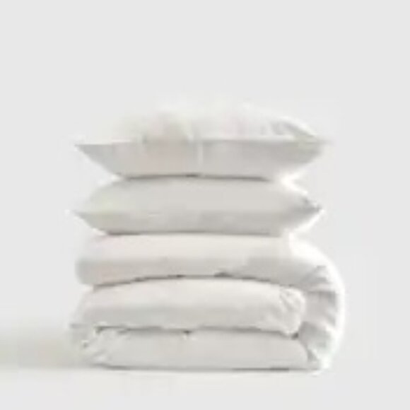 NWOT Quince European Linen Duvet Cover Set - WHITE- Full / Queen - 2.130 - Picture 1 of 6
